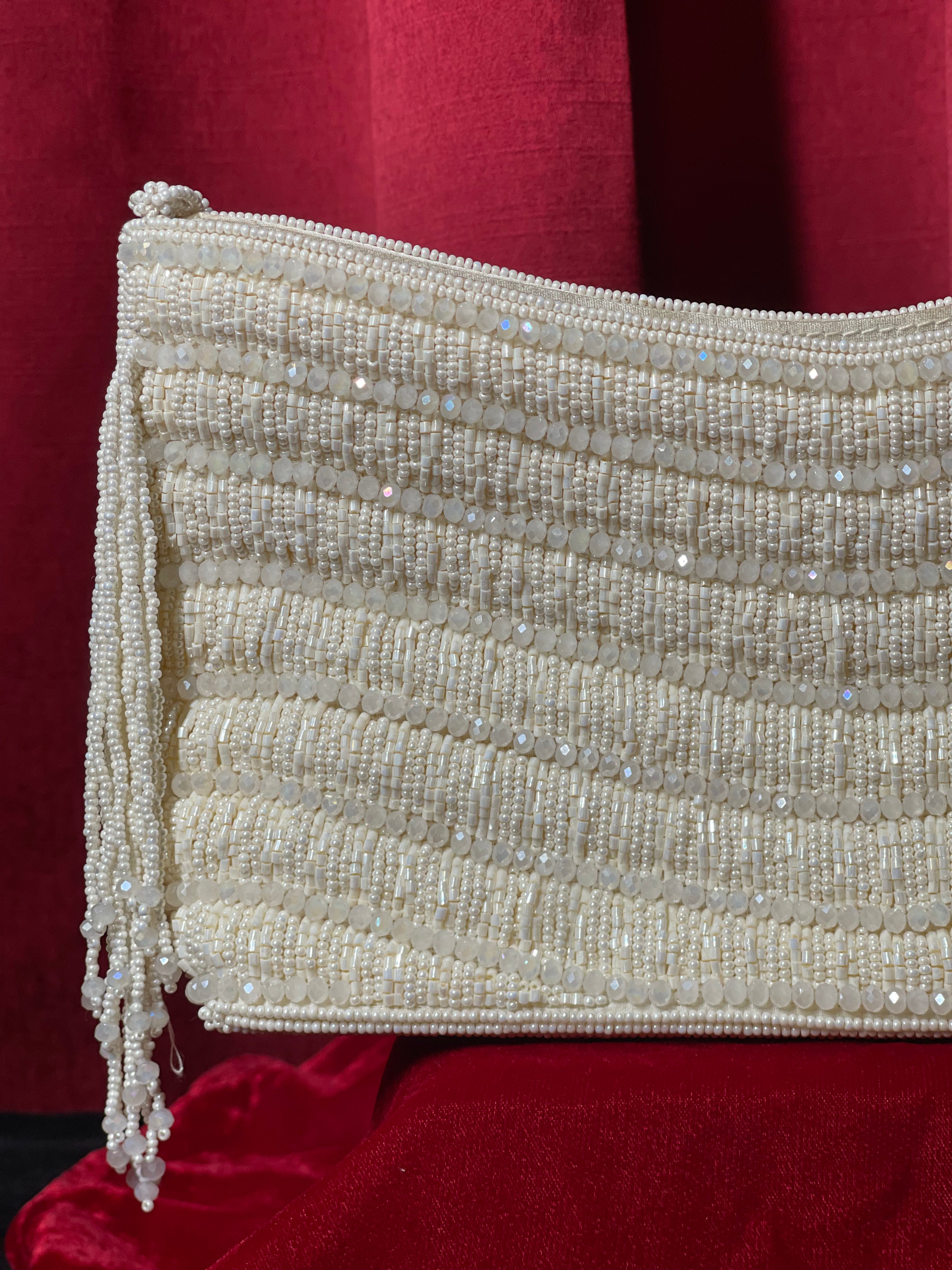 White Beaded Purse