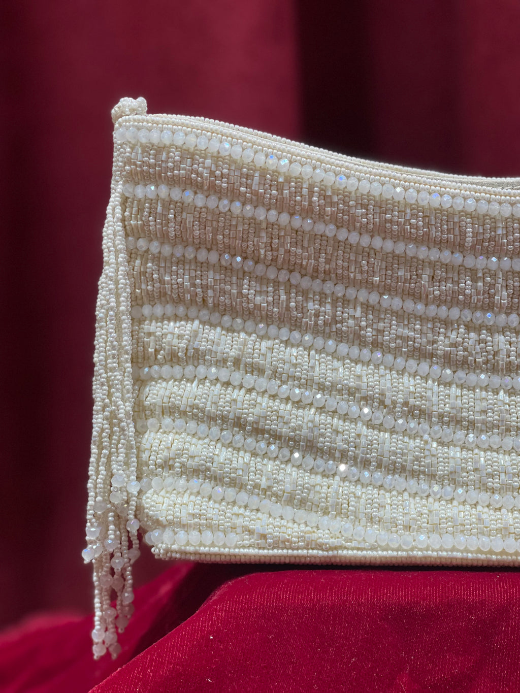 White Beaded Purse