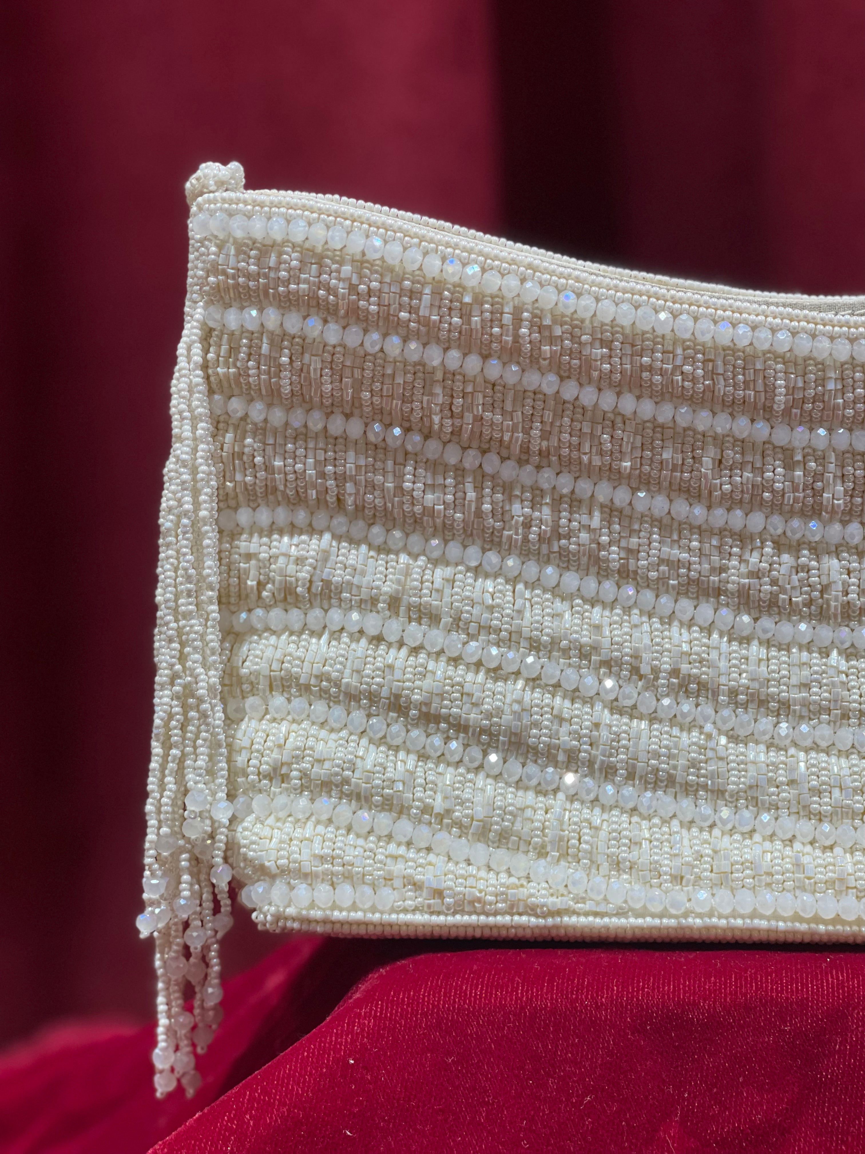 White Beaded Purse
