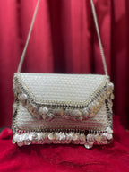 Silver Purse With Shell Tassels