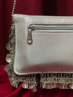 Silver Purse With Shell Tassels