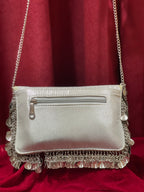 Silver Purse With Shell Tassels
