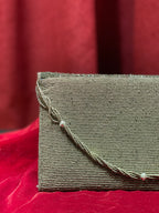 Grey and Silver Beaded Work Clutch