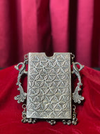 Oxidized Side Waist Clutch Floral Motif