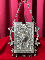 Oxidized Side Waist Clutch Floral Motif