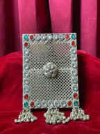 Oxidized Side Waist Clutch with Jhumka Tassels