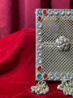 Oxidized Side Waist Clutch with Jhumka Tassels