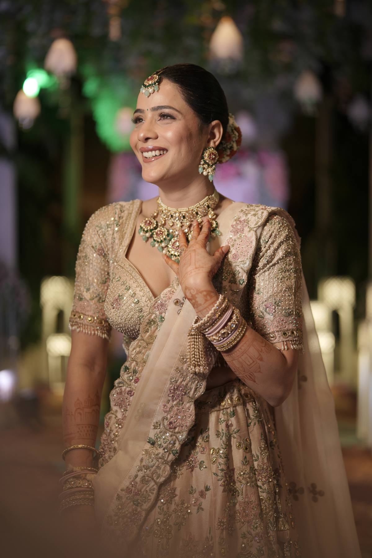 Blush Pink Prajakta Koli Bridal