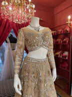 Champagne Embroidered Lehenga Set