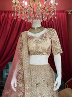 Blush Gold Floral Lehenga Set