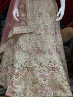 Blush Gold Floral Lehenga Set