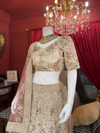 Blush Gold Floral Lehenga Set