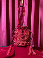 Red Beaded Potli Purse
