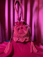 Red Beaded Potli Purse