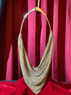 Golden Rhinestone Embellished Bag