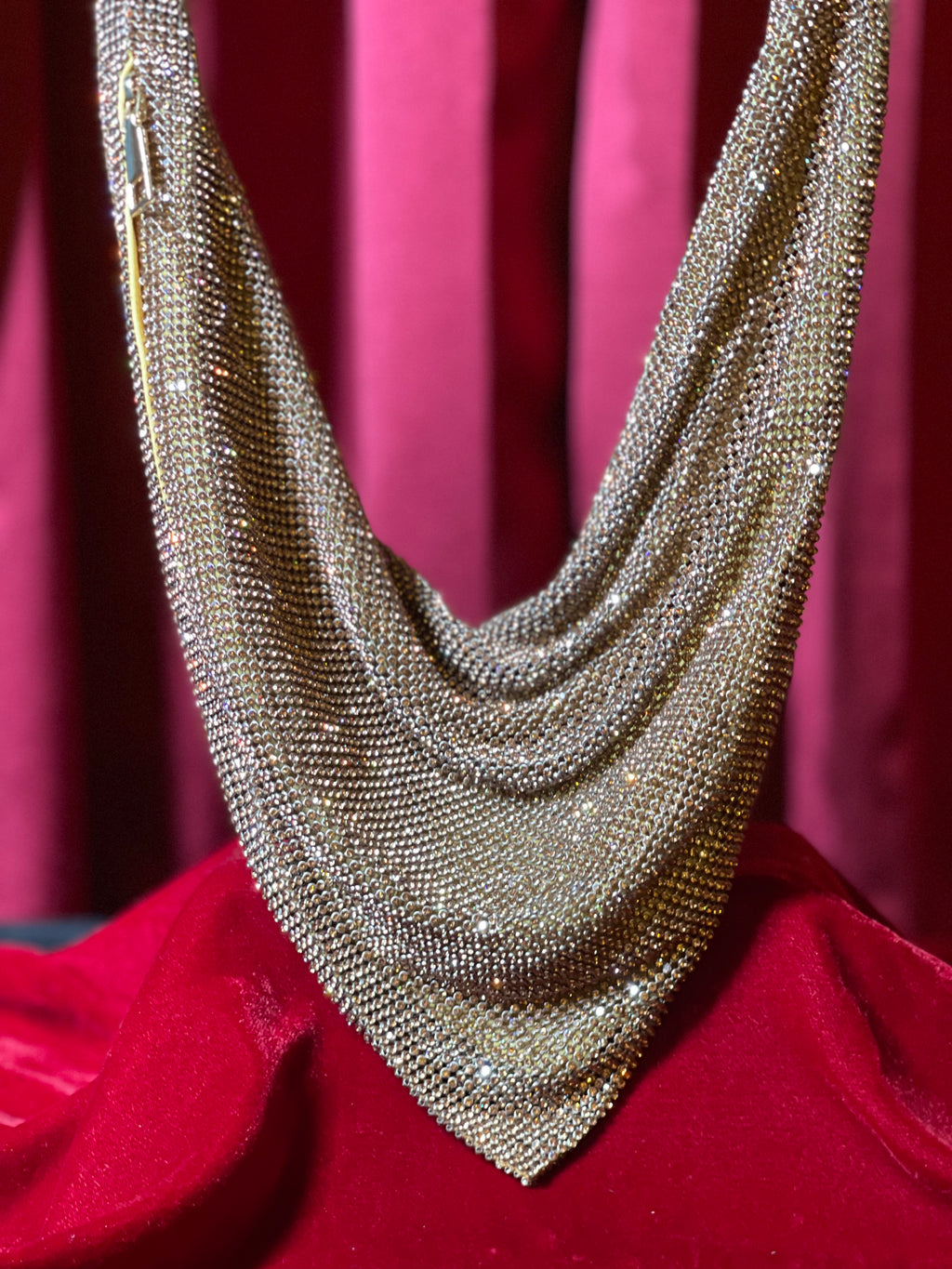 Golden Rhinestone Embellished Bag