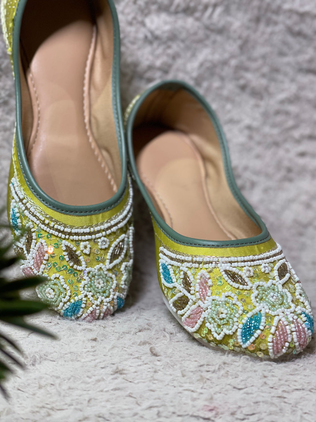 Parrot Green With Moti Work