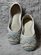 Ivory Jutti With Tonal And Blue work
