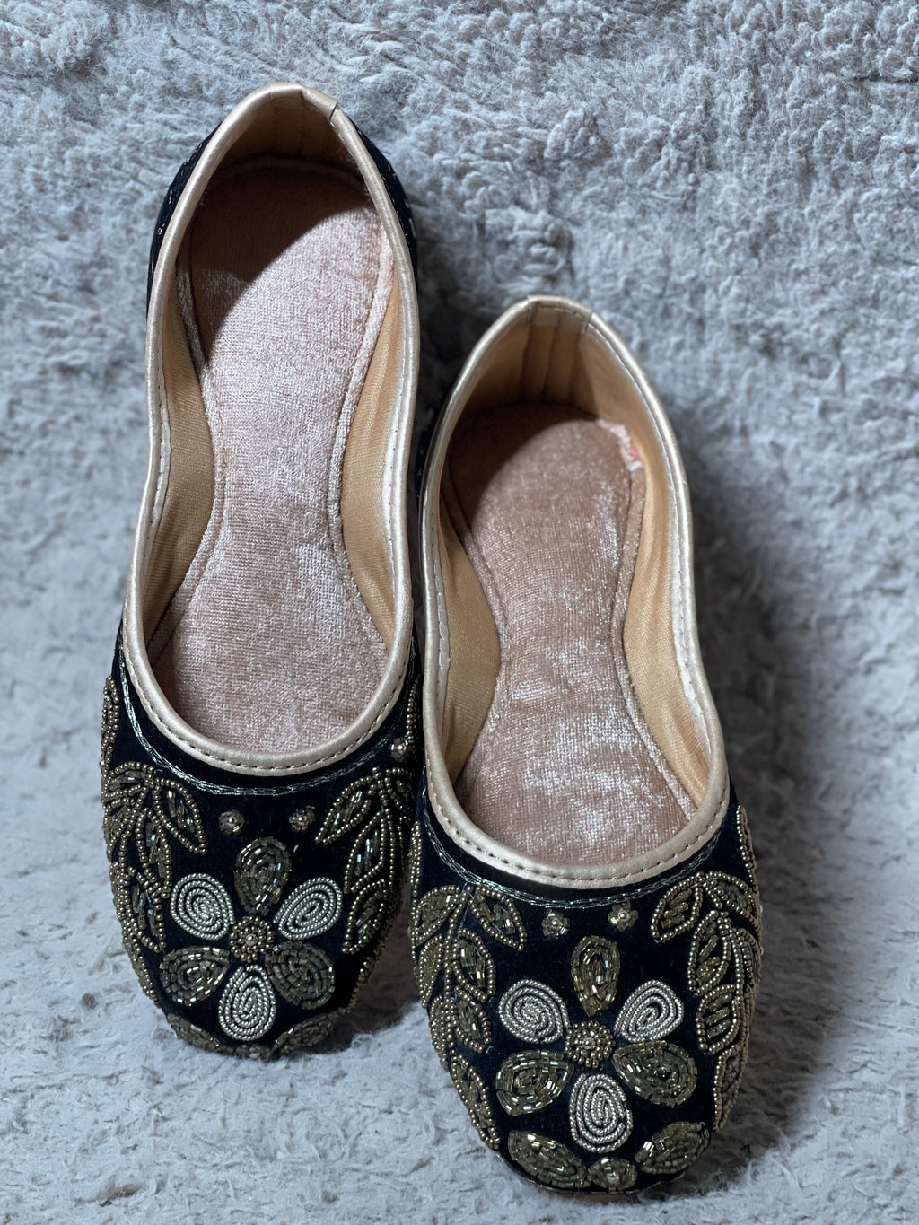Black Jutti with Gold and Silver Work