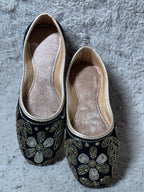 Black Jutti with Gold and Silver Work