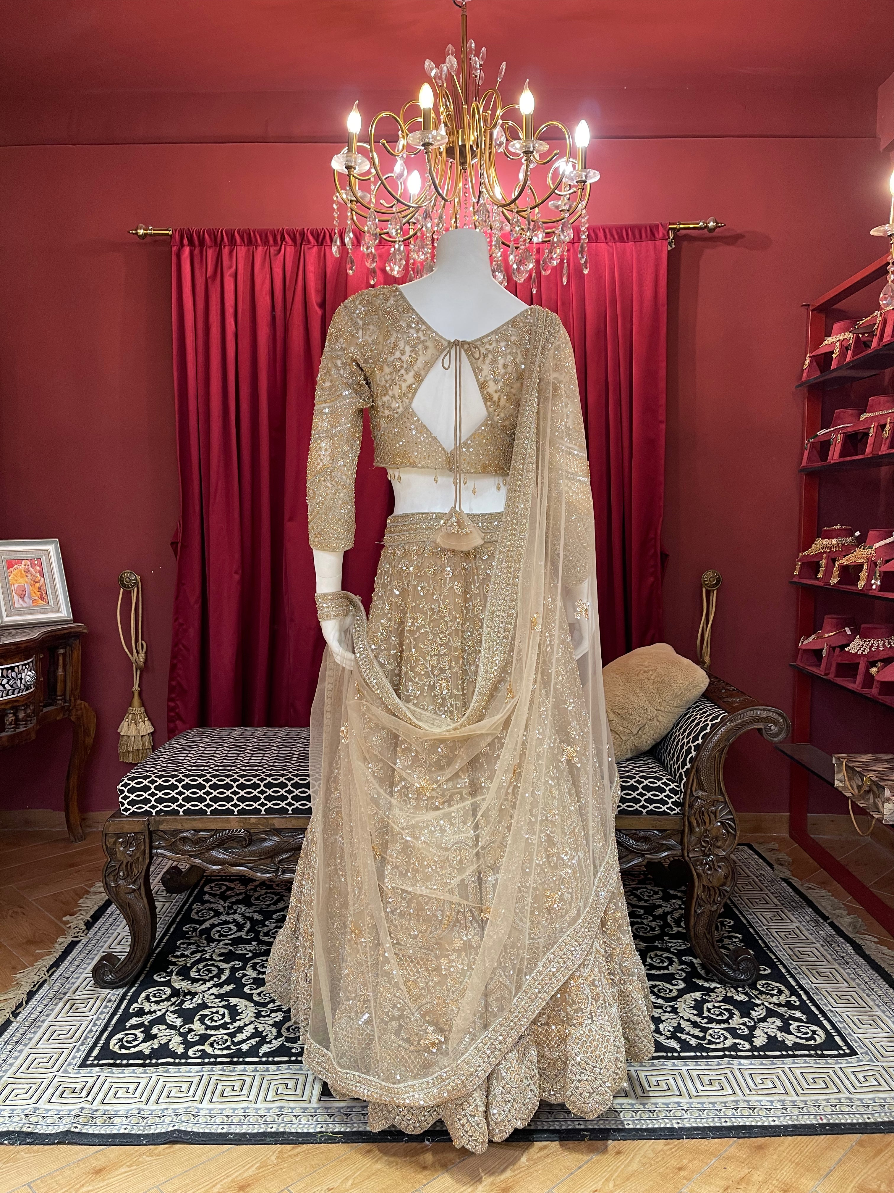Golden Hand Work Lehenga Set