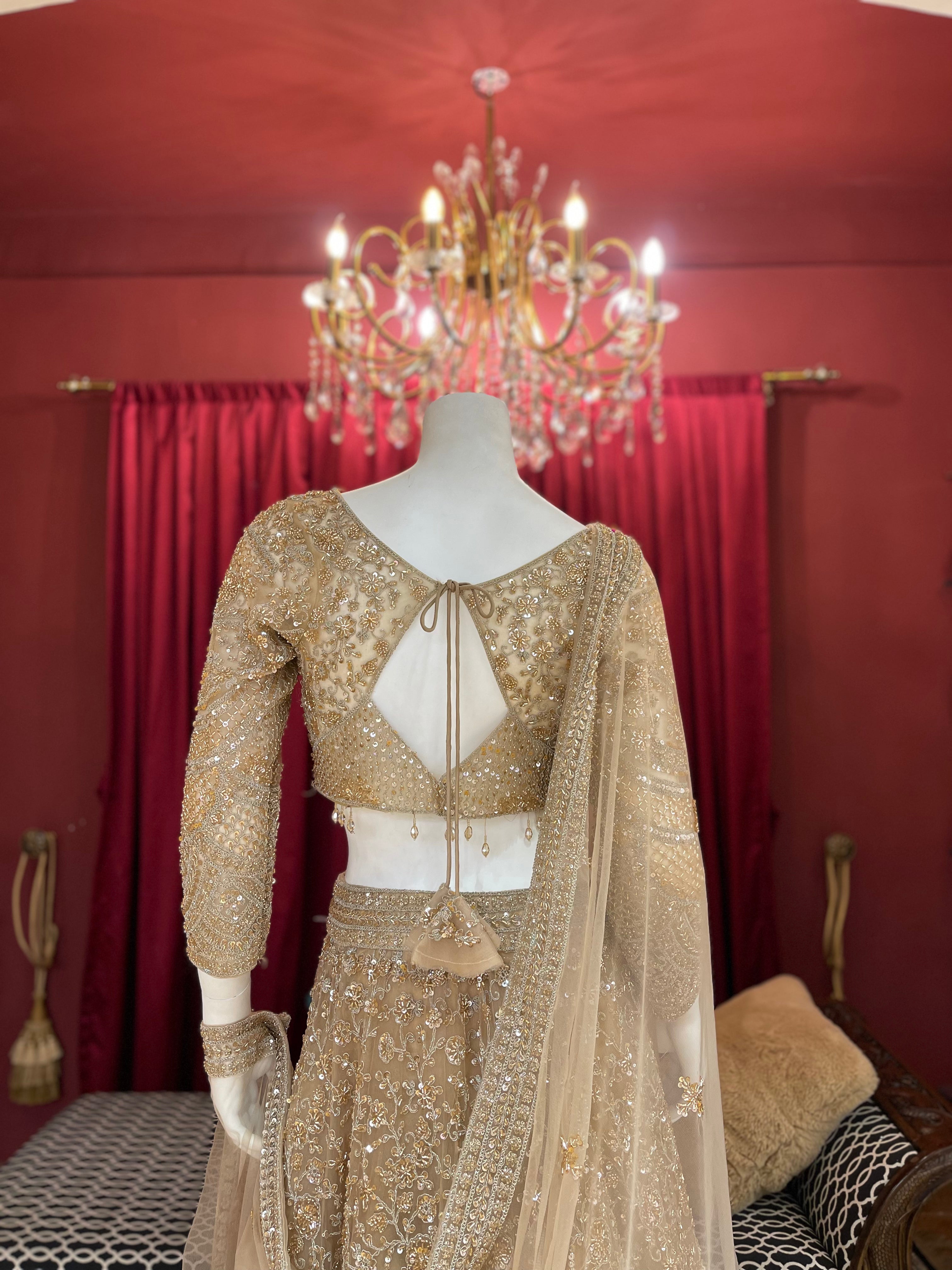 Golden Hand Work Lehenga Set