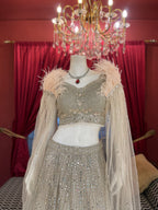 Feathered Cape Style Lehenga Set