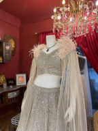 Feathered Cape Style Lehenga Set