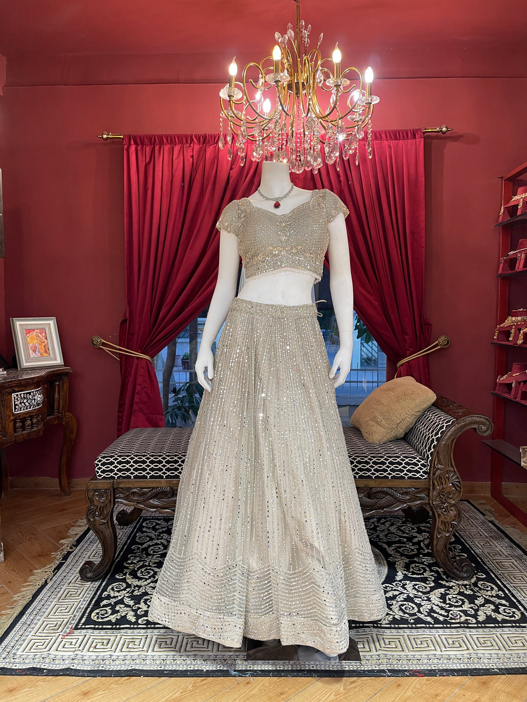 Feathered Cape Style Lehenga Set