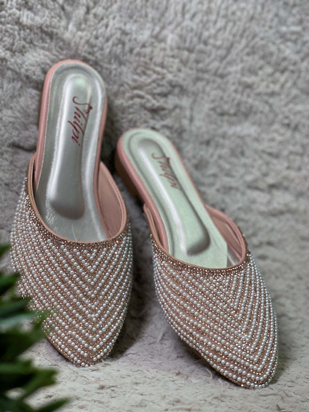 Pastel Pink With White Stones