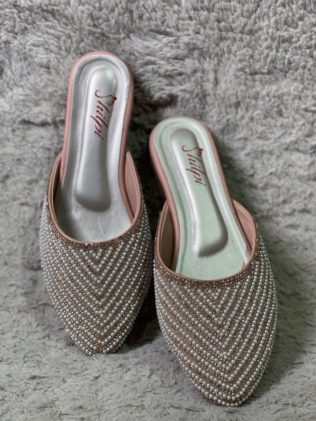 Pastel Pink With White Stones