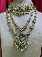 Emerald Polki Kundan Double Layered With Choker