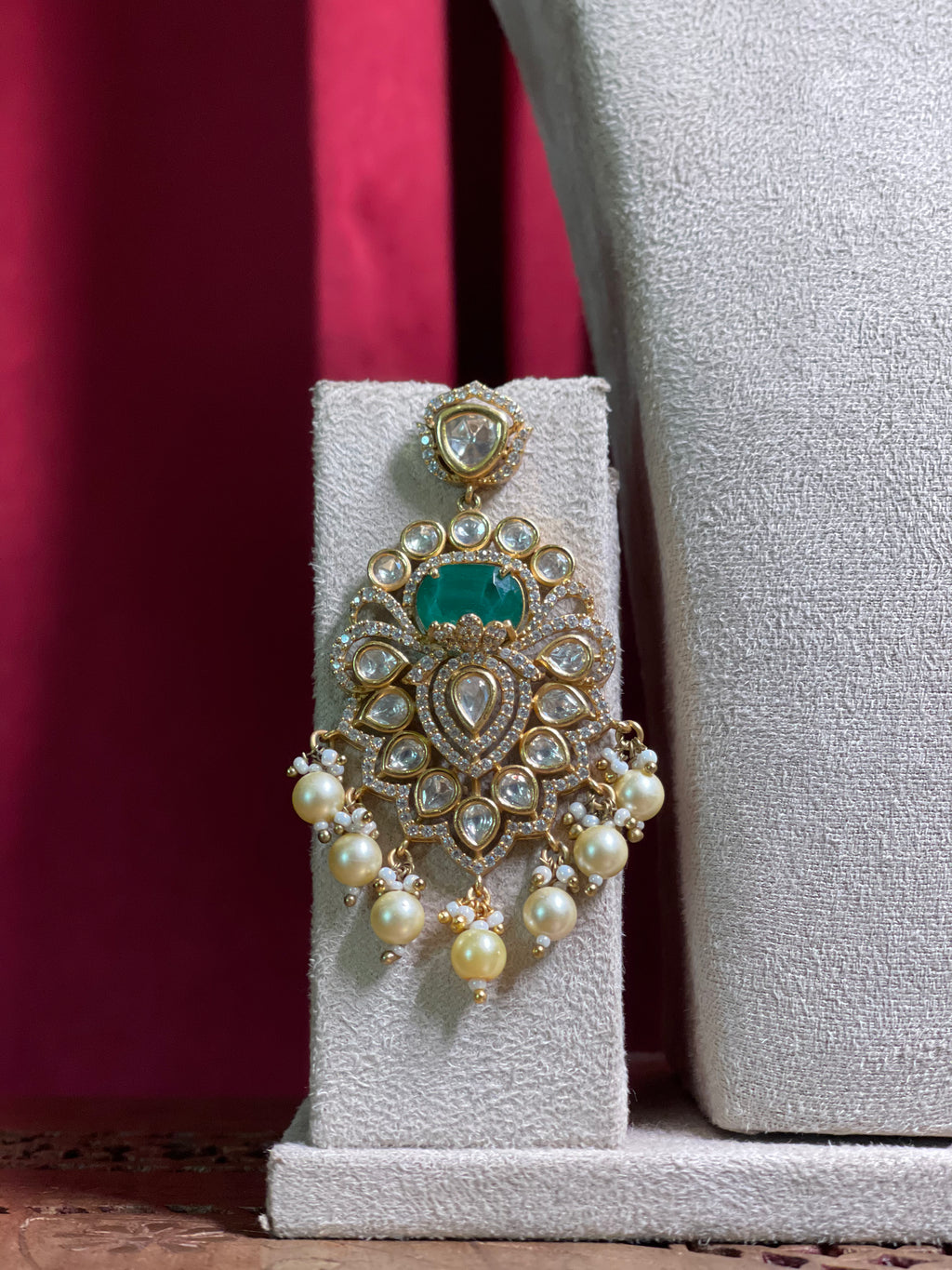Emerald Polki Kundan Double Layered With Choker