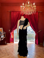 Midnight Black Ruffle Saree X Pranali Mistry