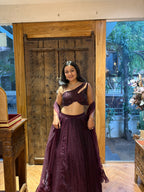 Violet Pleated Lehenga X Devanshi