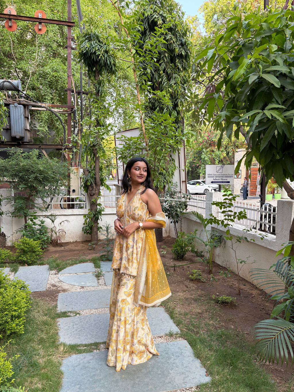 Yellow Mahima Mahajan Peplum Set X Devanshi