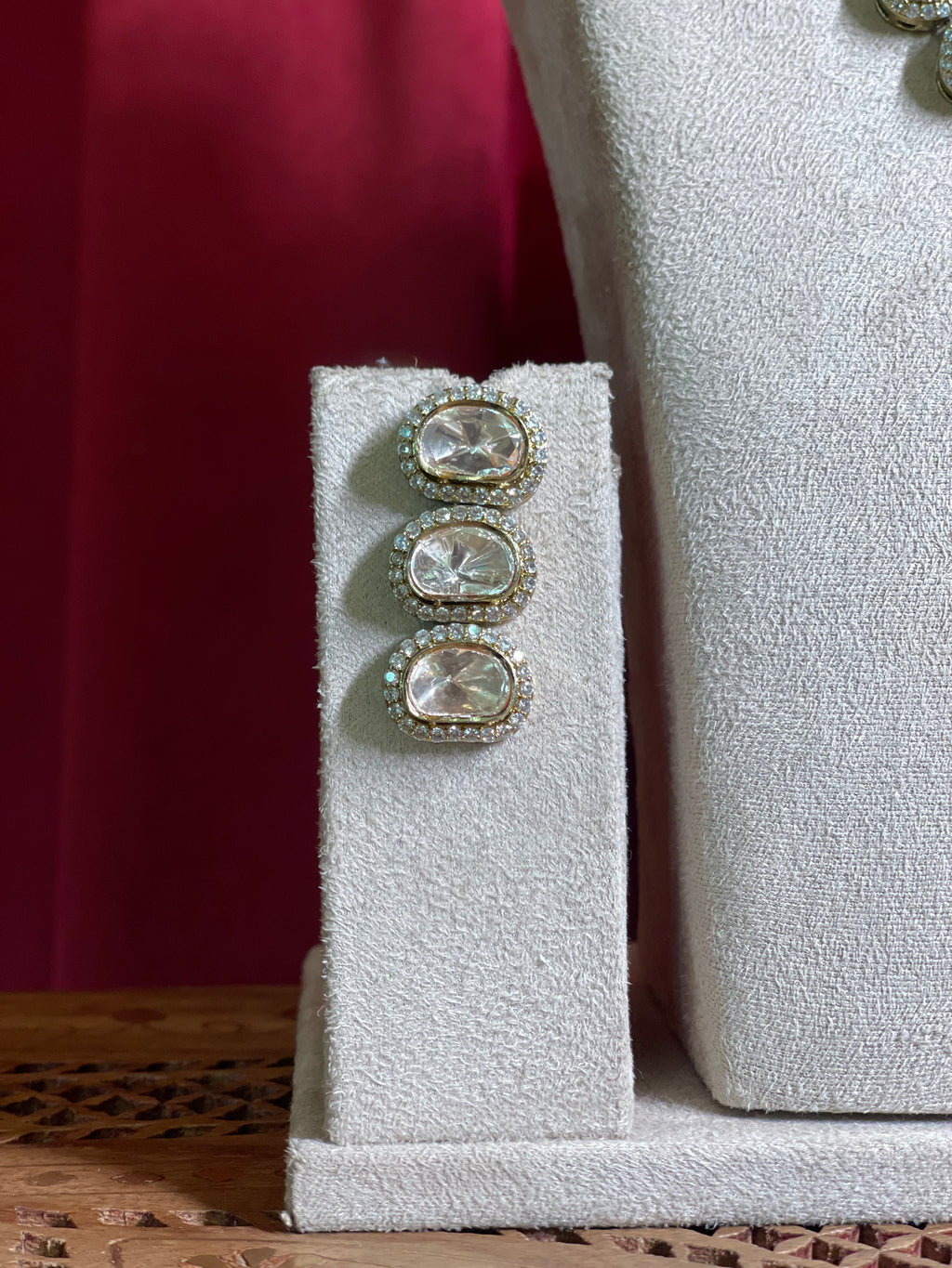 Three Layered Antique Mozonite Polki