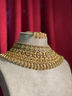 Gold Finish Polki Bridal Set