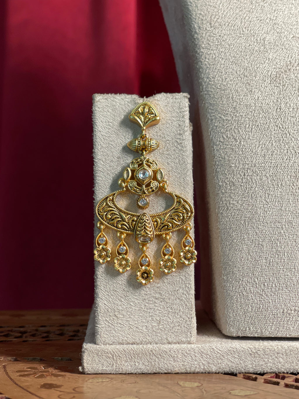 Gold Finish Polki Bridal Set
