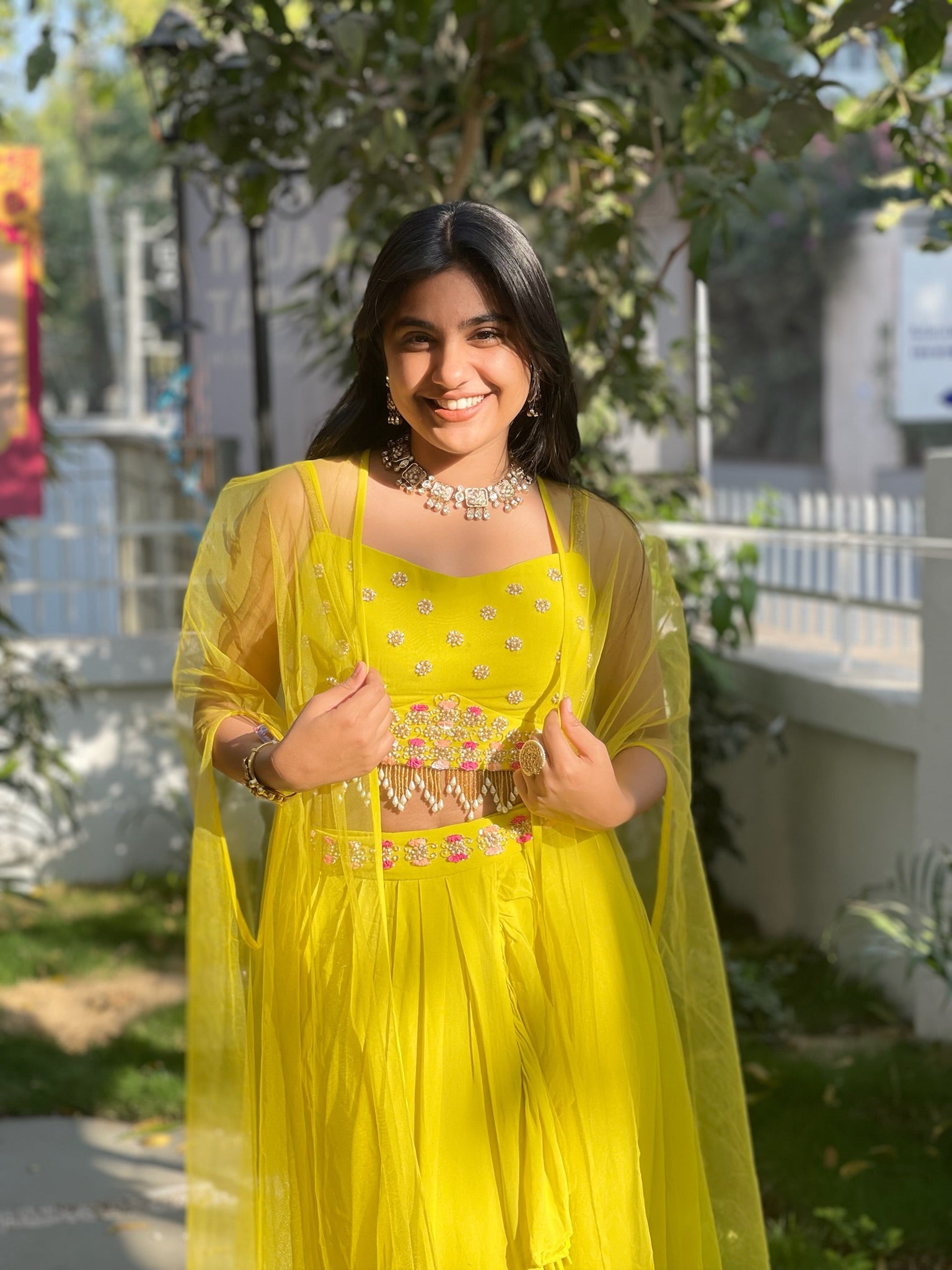 Lemon Pearl Drape set