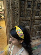 Yellow Floral Hand Embroidered Sequin Hairband