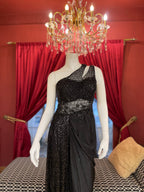 Black One-Shoulder Gown