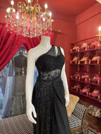 Black One-Shoulder Gown