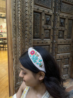 Pastel Pink Floral Hand Embroidered Beadwork Hairband