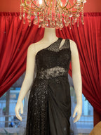 Black One-Shoulder Gown