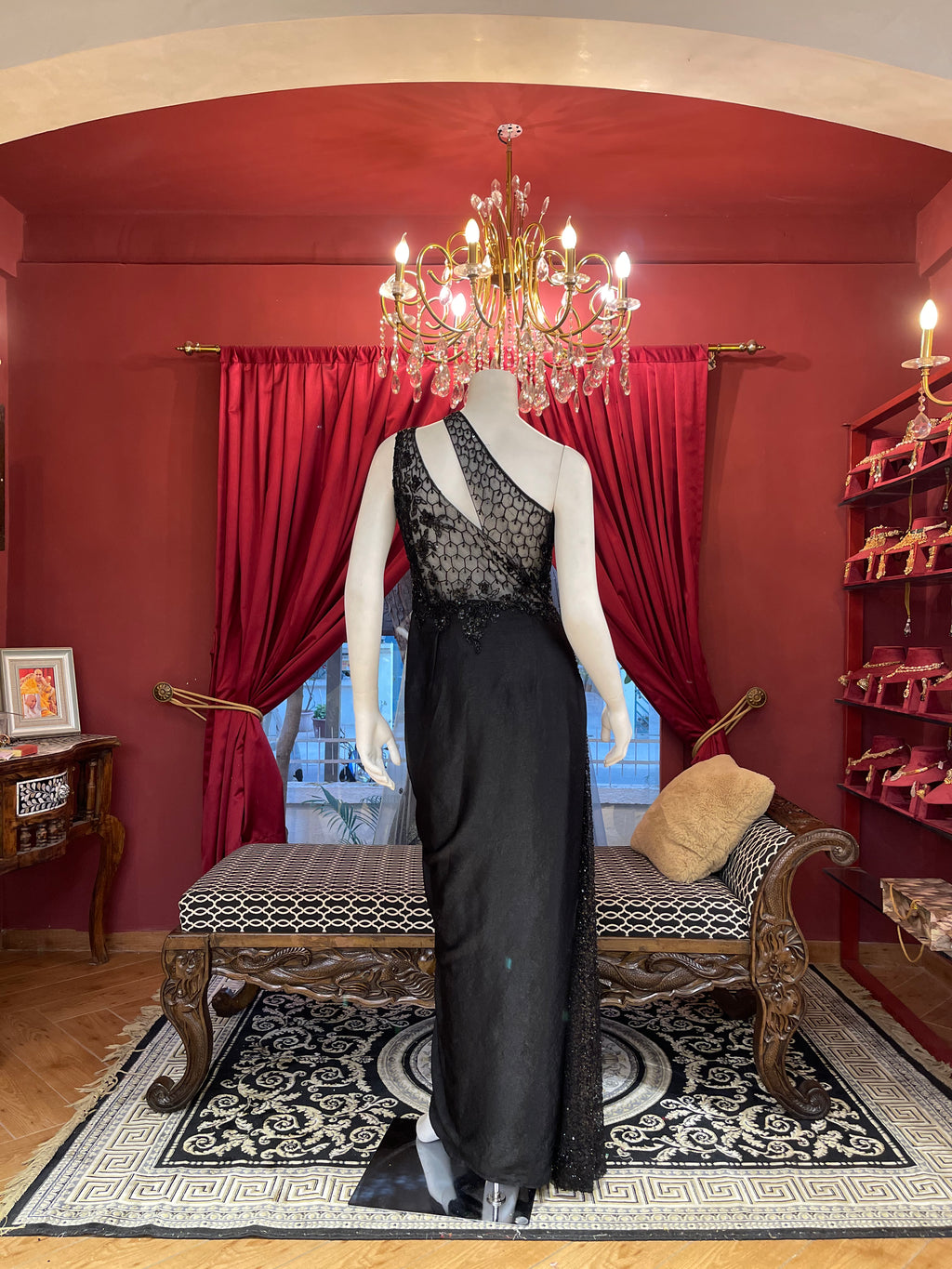 Black One-Shoulder Gown