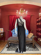 Black One-Shoulder Gown
