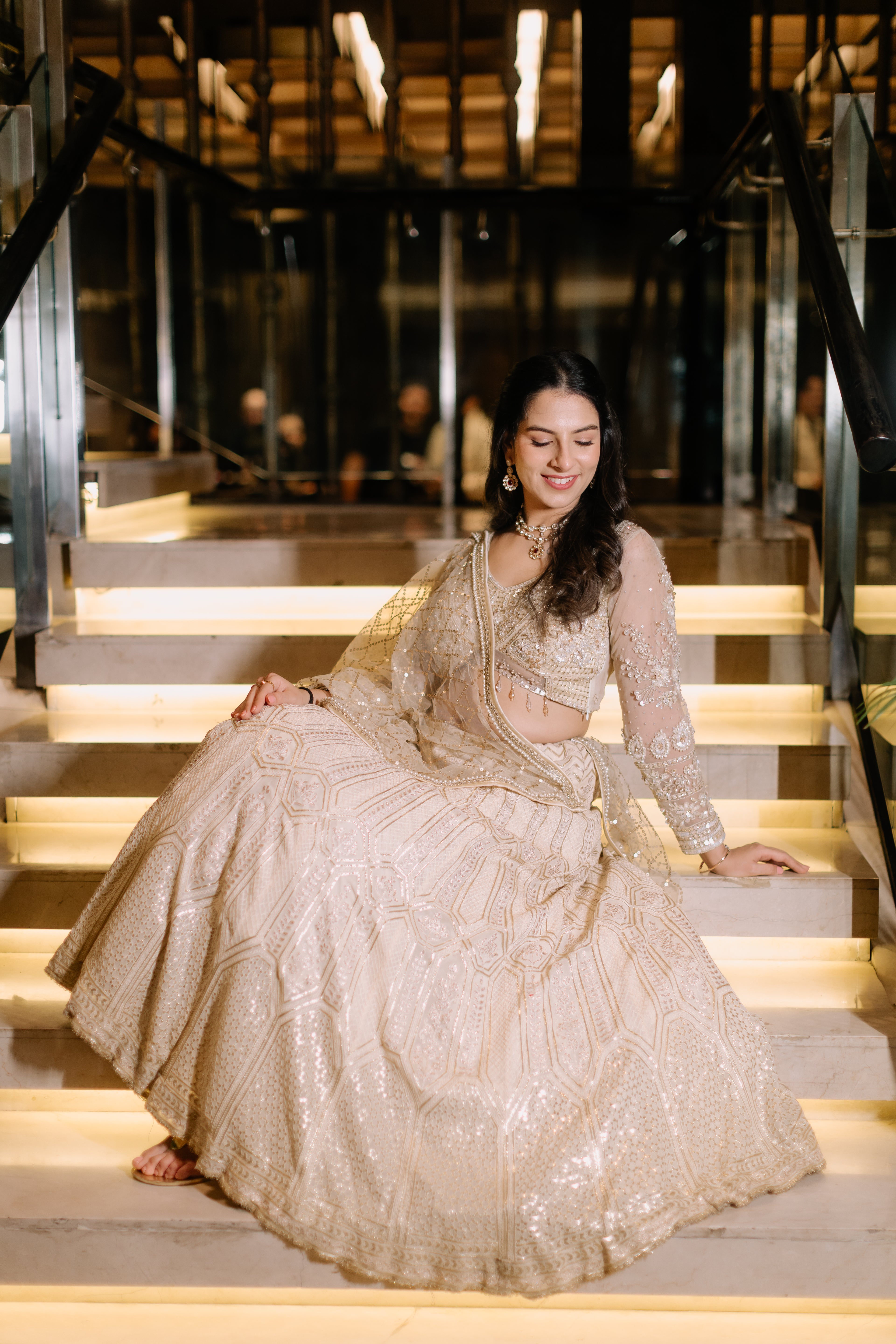 Champagne shimmer Elegance Lehenga