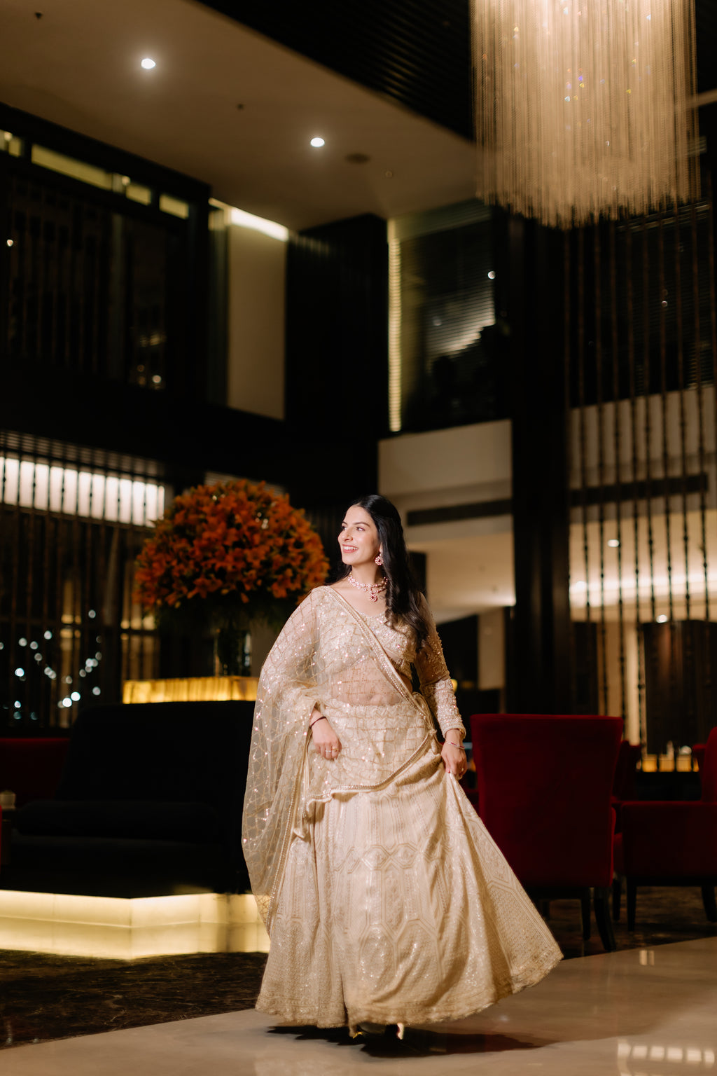 Champagne shimmer Elegance Lehenga