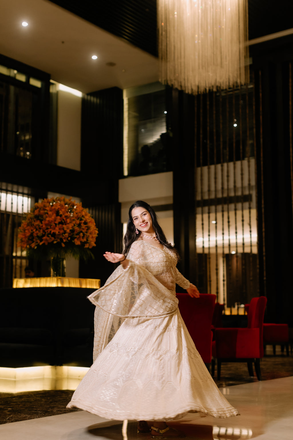 Champagne shimmer Elegance Lehenga